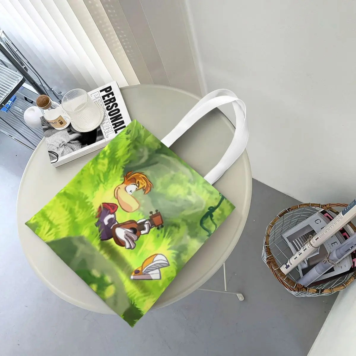 Cartoon Games Rayman Legends  Shopping Bags Ladies Canvas The Tote Bag Folding Women Shoulder Tote Travel Handbag