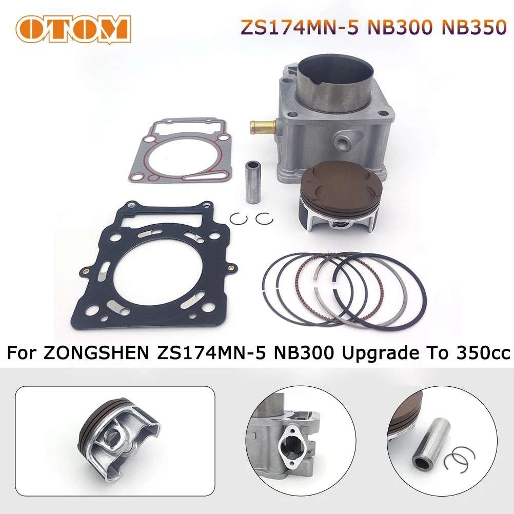 OTOM For ZONGSHEN NB350 NB300 ZS174MN-5 Modification Cylinder Kit Motorcycle Engine 77mm Air Cylinder Block Cylinder Piston Kit