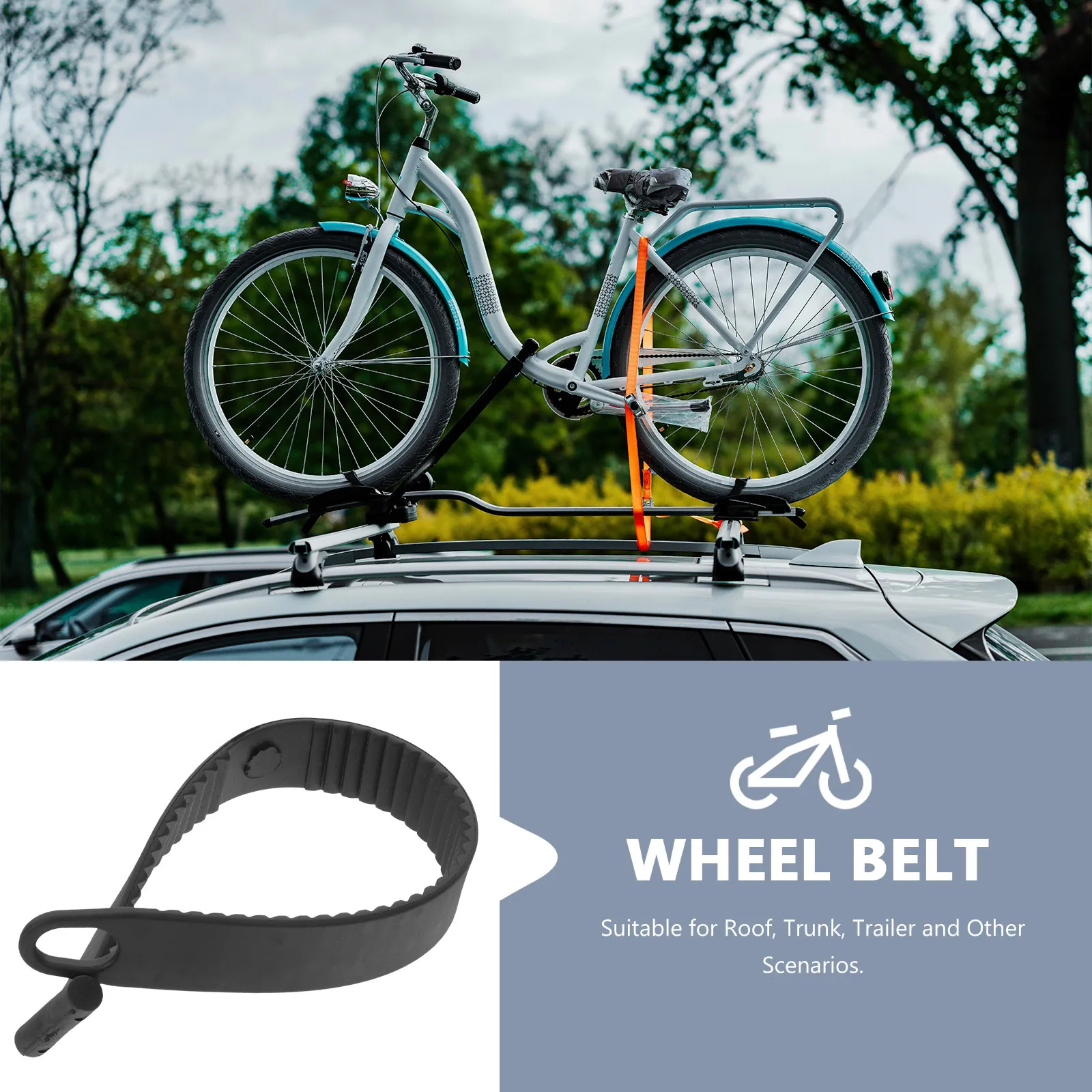 Portable Heavy-Duty Rubber Belt Strap Multi-Function Bike Luggage Fixation Rope for Motorcycle Bicycle Cargo Transport Outdoor