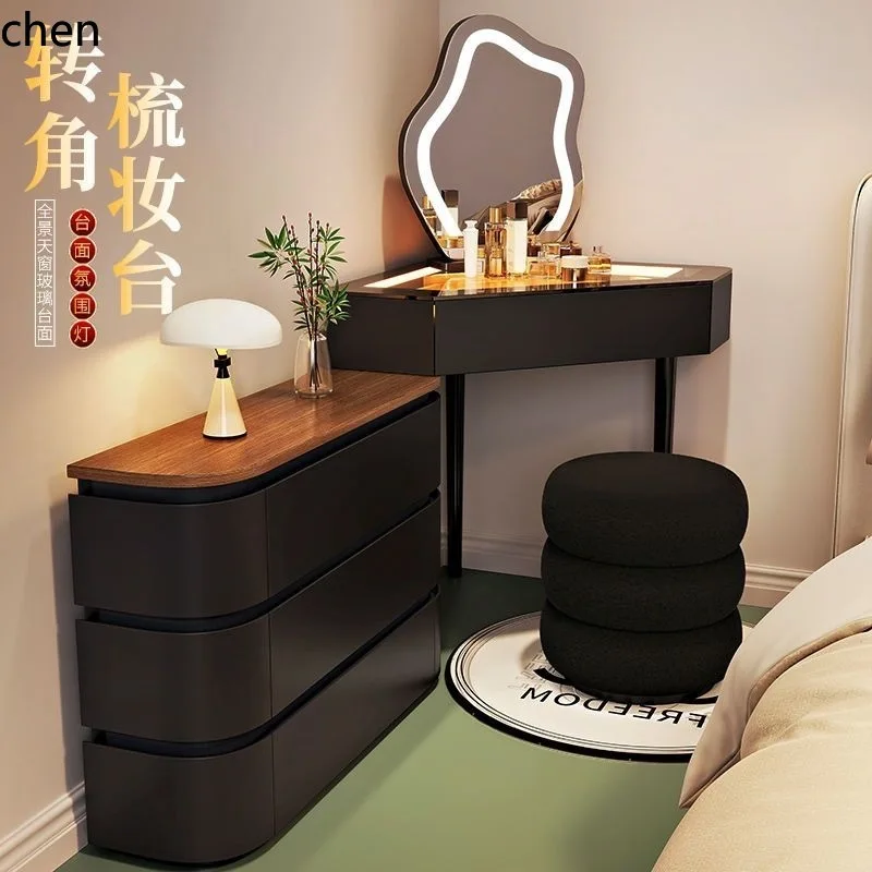 

CZ Solid Wood Corner Dressing Table and Chest of Drawers Integrated Bedroom Corner Makeup Table