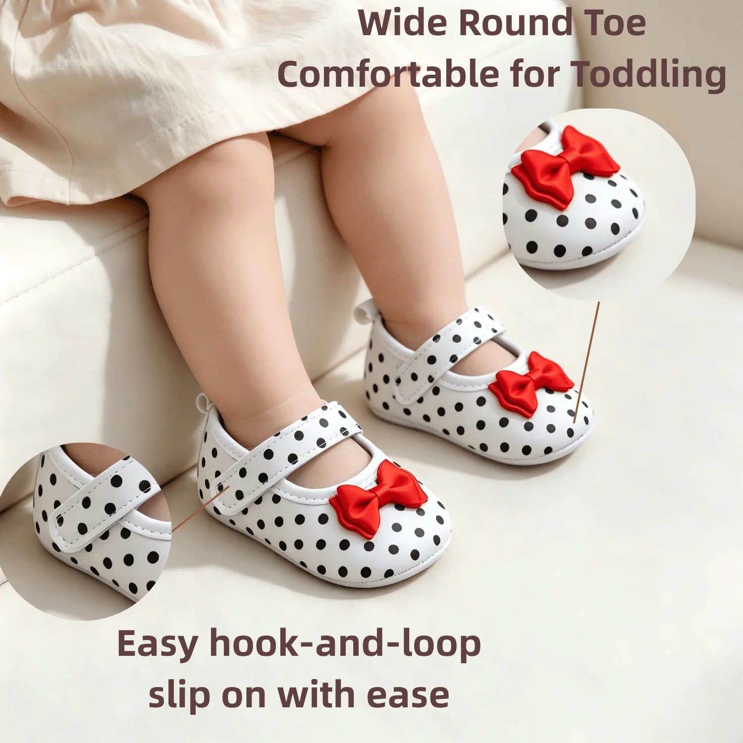 Baby-Stufen-Schuhe für Babys, erstes Paar Kleinkind-Schuhe, Babyschuhe, atmungsaktiv, rutschfest, modische Mädchen-Schuhe im Prinzessinnen-Stil – Detail 4