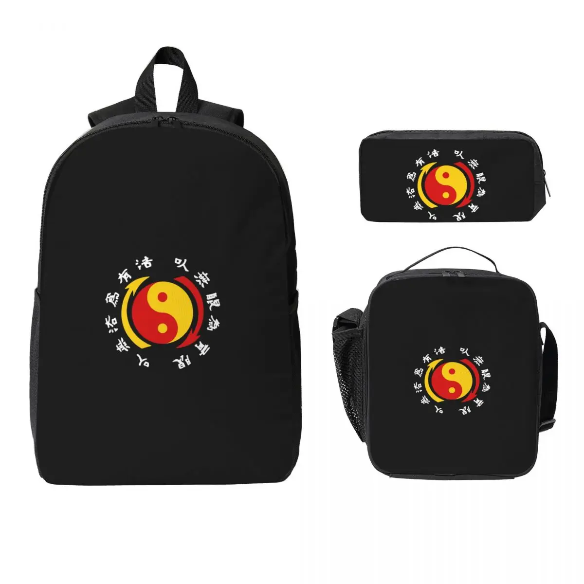 

JKD Jeet Kune Do Logo Backpack Student Boys Girls BookBag School Bag Laptop Shoulder Bags 3ps Insulated Lunch Bag Pencil Case