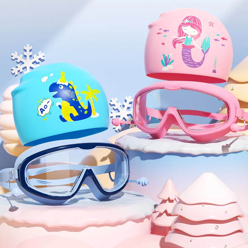 

Детские очки для плавания для детей от 3 до 14 лет, защита от ультрафиолета, противотуманные очки для плавания в бассейне и воде для мальчиков и девочек, молодежная шапочка для плавания для малышей