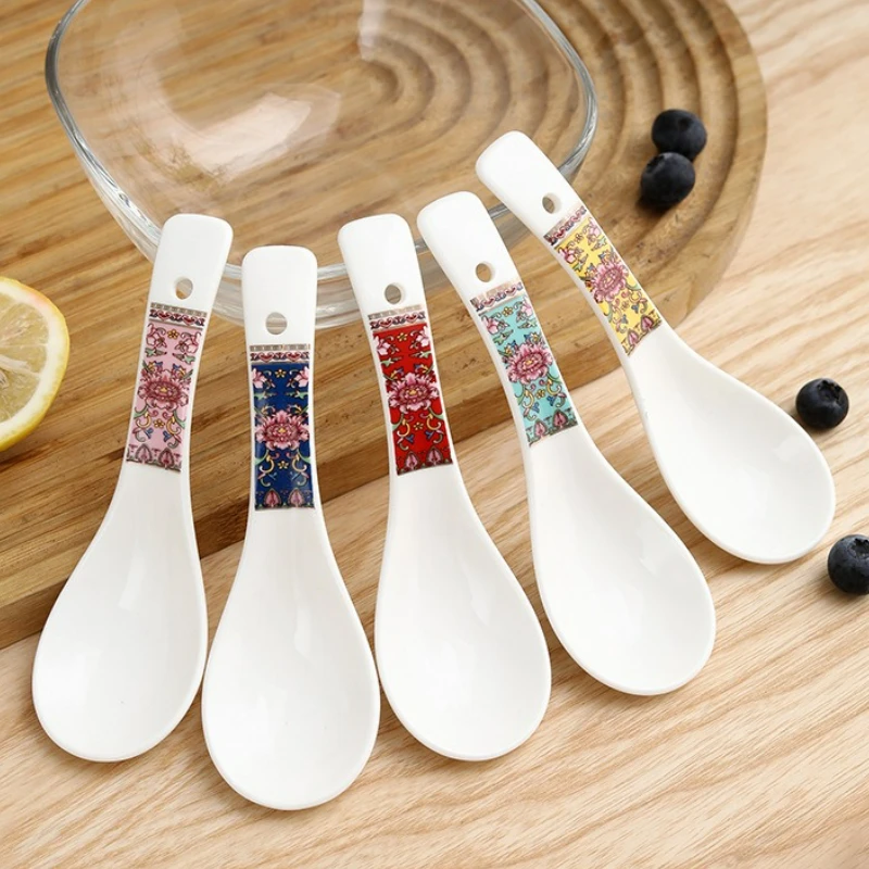 

Ceramic Spoon Cute Creative Household Spoon Japanese Scoop Porridge Soup Spoon Tableware Restaurant Household Kitchenware New