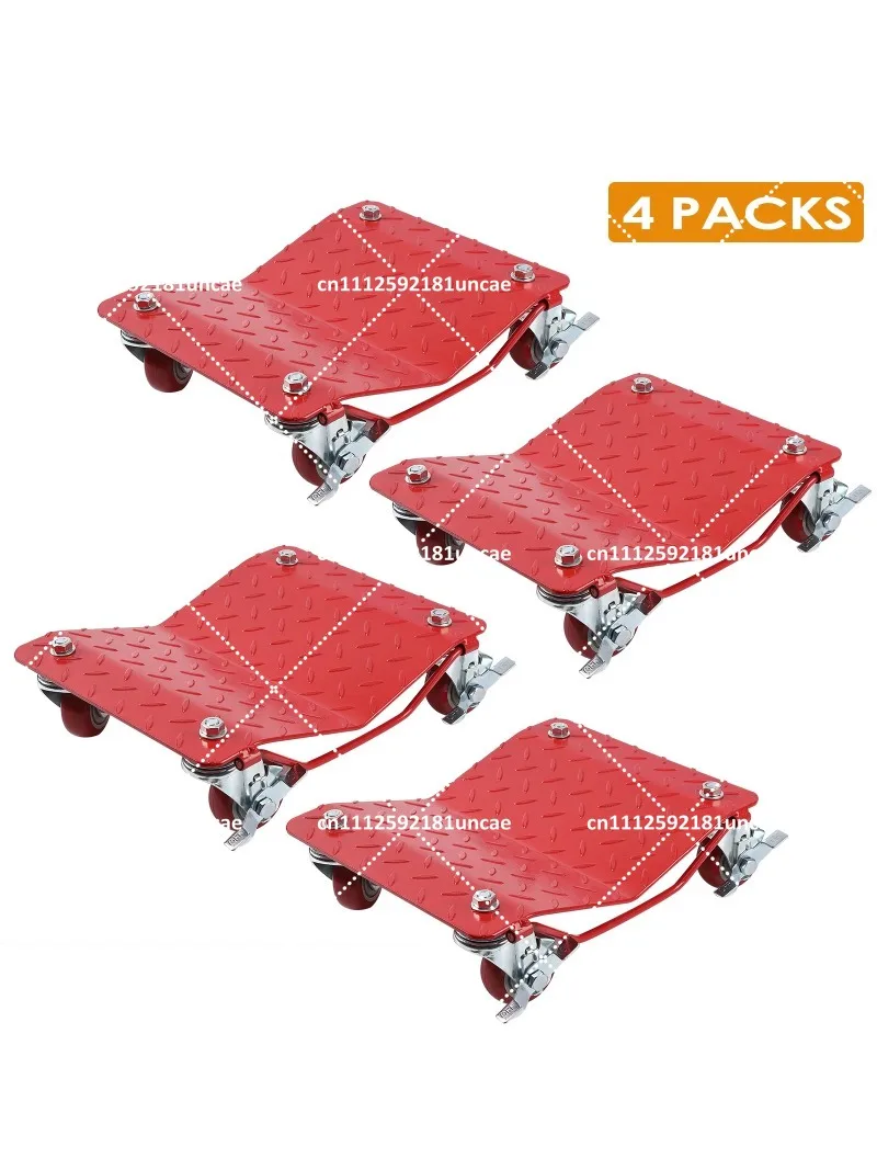 Car Tire Wheel Trolley Dollies 2/4PCS 1500lb Each Capacity Vehicle Skate Moving Tire with 4 Casters Auto