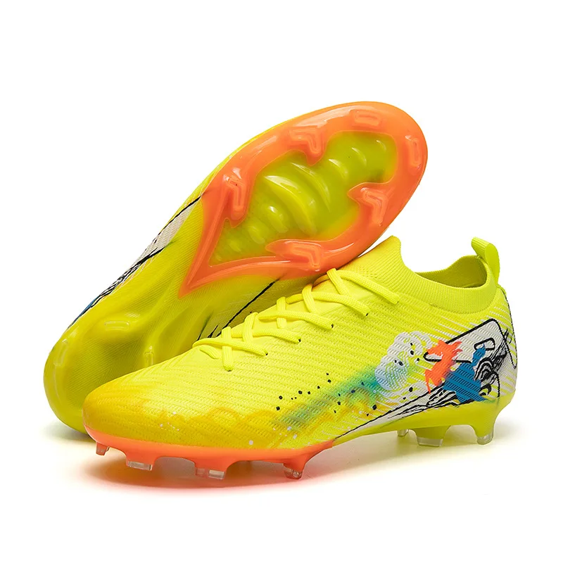 Unisex AG/FG Soccer Shoes for Kids, Premium PU Synthetic Leather, TPU Long Studs, Anti-slip, Designed for Maximum Performance