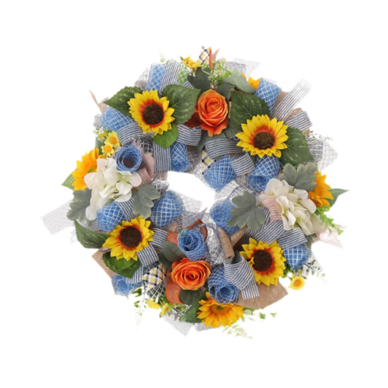 

Осенний венок с подсолнухом, искусственные шелковые цветы, элегантное украшение для дома для свадьбы, дня рождения, мероприятий