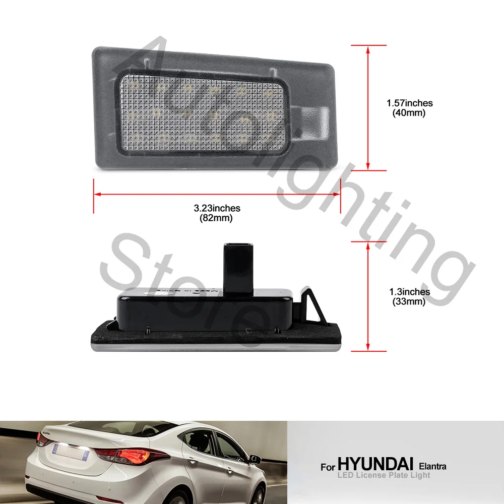 2PCS LED License Number Plate Lights Lamps For Hyundai Accent i30 Elantra Solaris Sedan Kia Rio Cerato Forte Ceed Optima