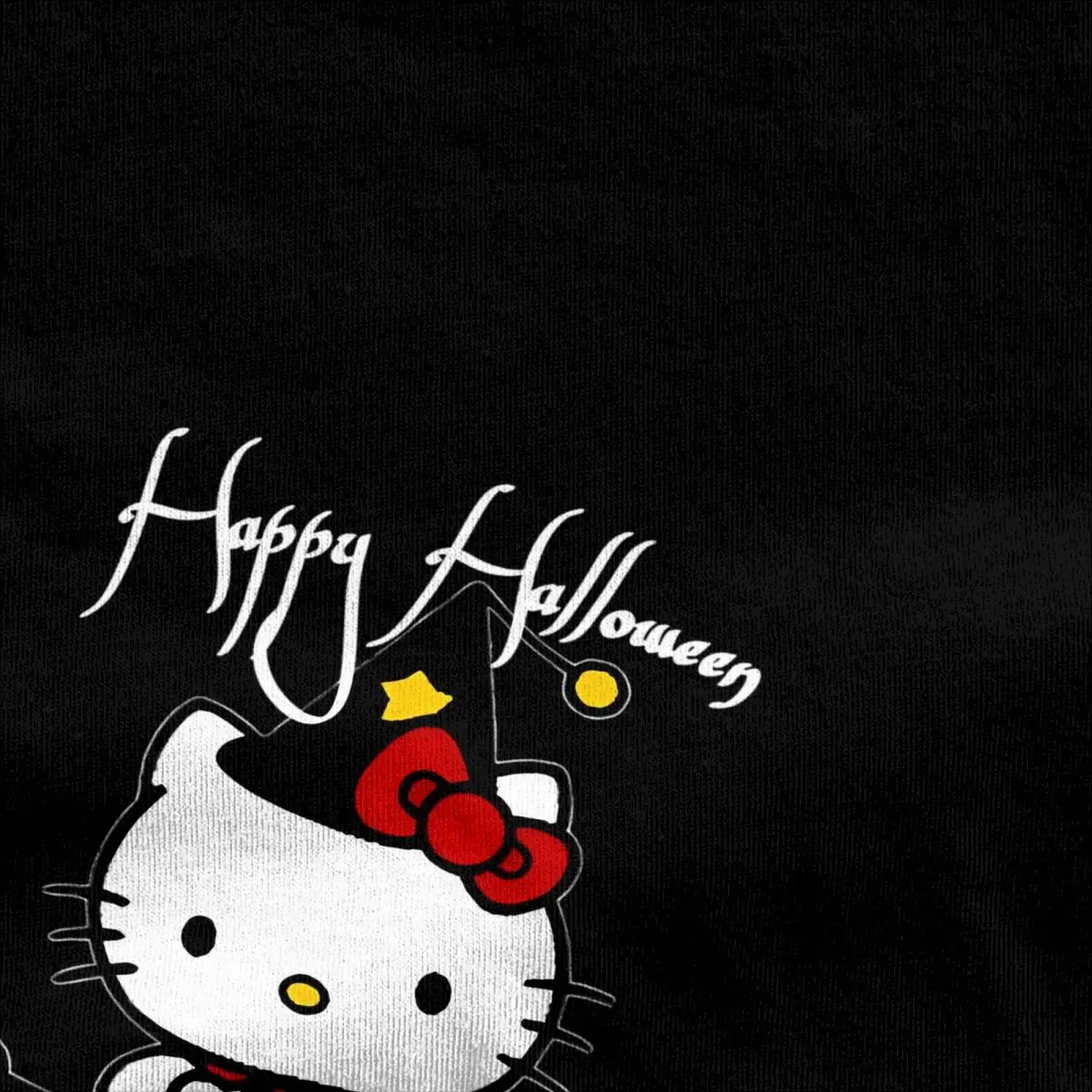 Halloween Kawai Ghost Funny Hello Kitty T-Shirt Novelty T-Shirts Short Sleeve  Tshirt Beach 100% Cotton O-Neck Plus Size Tees