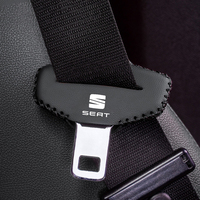 Car Safety Seat Belt Buckle Protector Cover Leather Case Accessory For SEAT Ibiza Leon Cupra E-Racer Ateca FR Ateca Arona Toledo