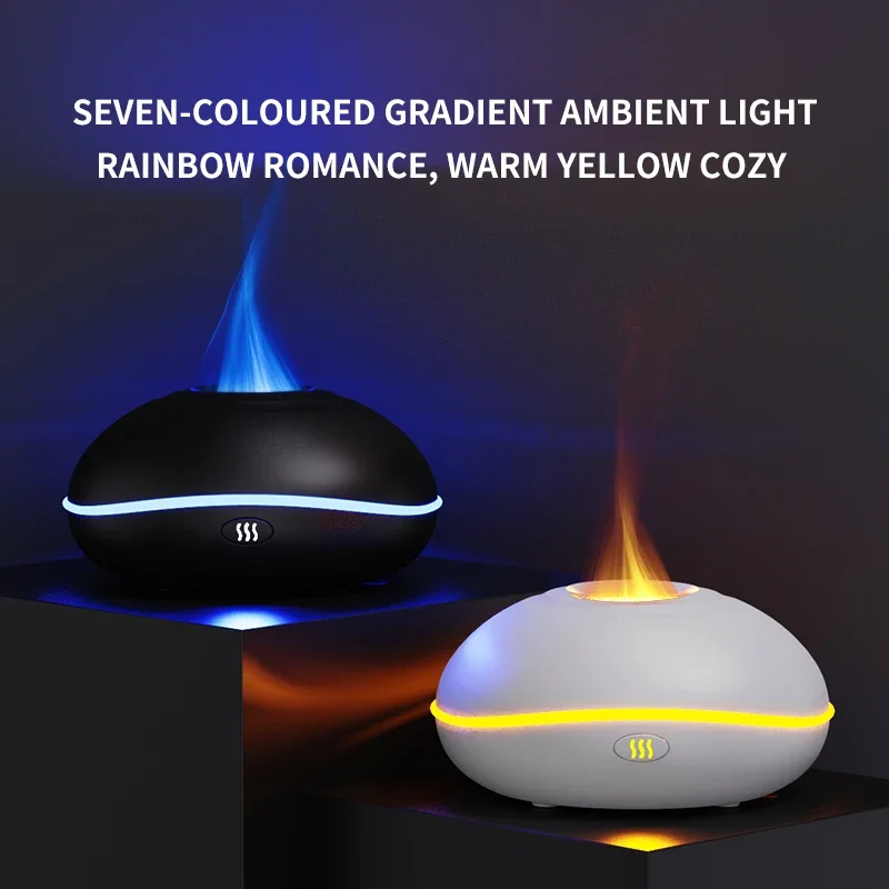 Newest RGB Flame Aroma Diffuser USB Humidifier with Flame Effect Essential Oil Diffuser for Household Use