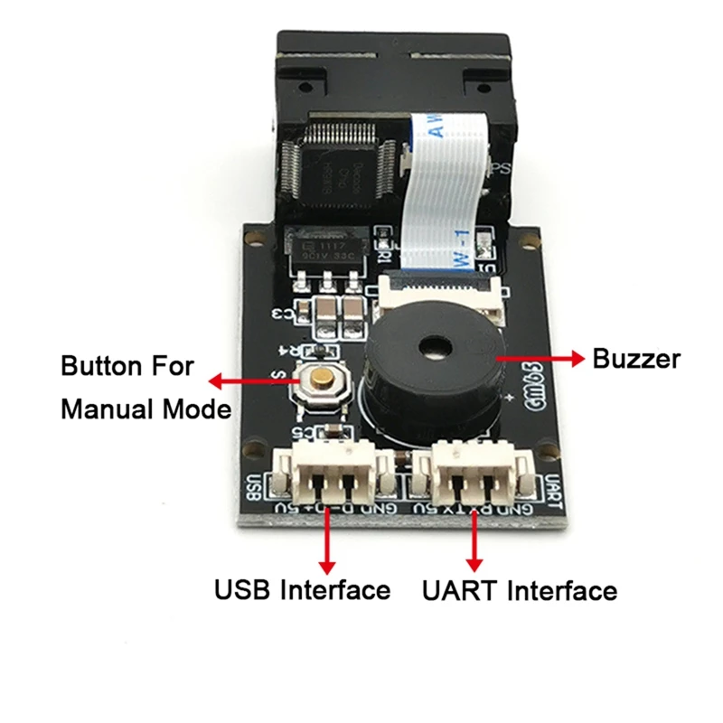 Imagem -05 - Usb Wired Barcode Scanner 1d 2d Bar Code Reader qr Code Reader Module Cmos Buzzer para Lembrar com Cabo Uart Gm65