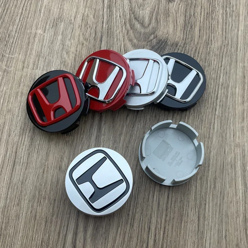 4pcs 58mm Car Wheel Center Hub Center Cap Rim Hub Dustproof Cover Emblemem For Honda Civic CRV Accord Fit Odysse Auto Accessorie