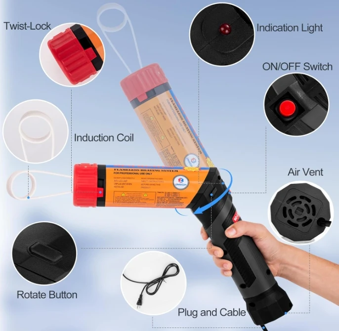 

Factory Wholesale Price 110/220V 1000W Handheld Electromagnetic Induction Heater 3 Coils Carton Packing Two Forms New Design