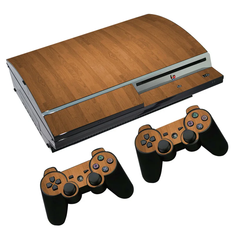 wood designs for PS3 Fat for PS3 Skin Stickers for Console 2 Pads Controller skin sticker