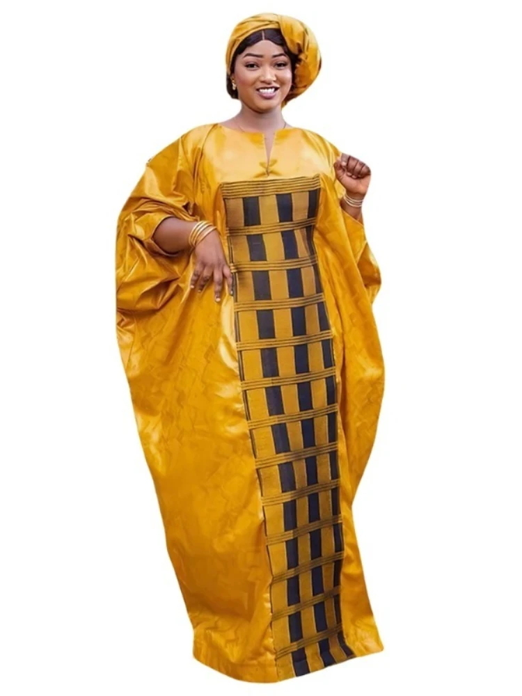 

Африканская одежда больших размеров для женщин, традиционное платье Дашики с вышивкой Базен, высокое качество, свадебные вечерние платья 2026