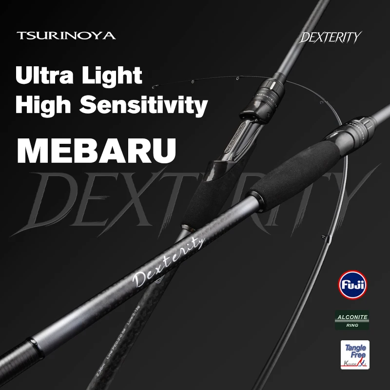 TSURINOYA MEBARU Fishing Rod DEXTERITY 2.08m 2.28m LightGame S6102UL S762L FUJI A guide 2 Section XF Action Rockfish Fishing rod