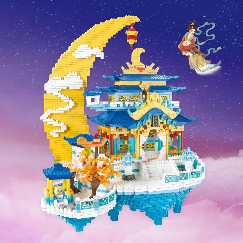 4216PCS Micro Building Blocks Chinese Architecture Moon Palace Diamond Model Construction Bricks Toys for Kids Adults Best Gifts