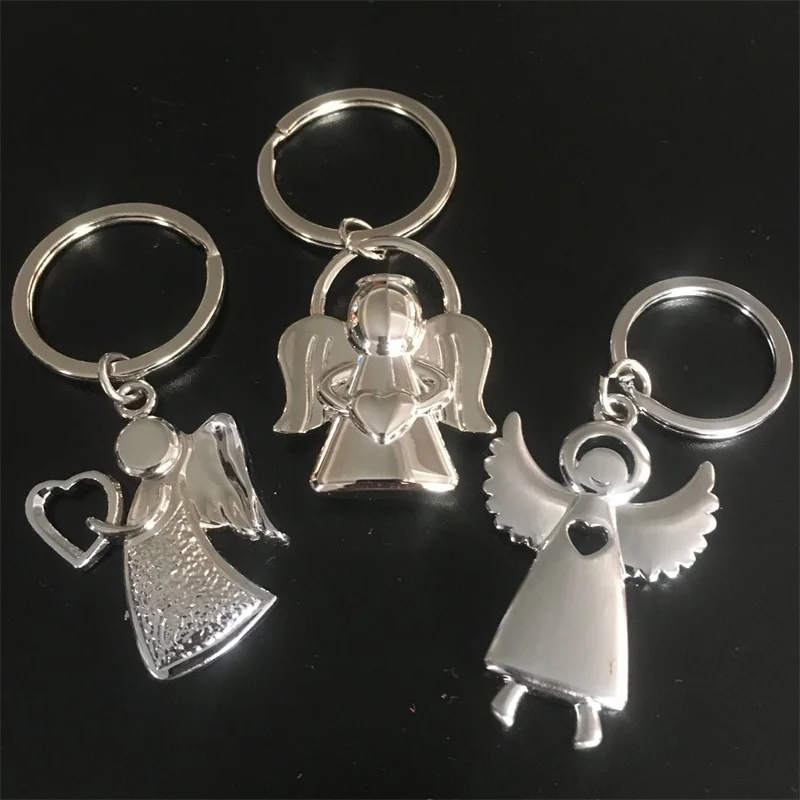 Angel Couple Key Chain New Car Key Ring Women Heart Angel Metal Keychain Lovers Group Patry Jewelry Accessories Key Holder