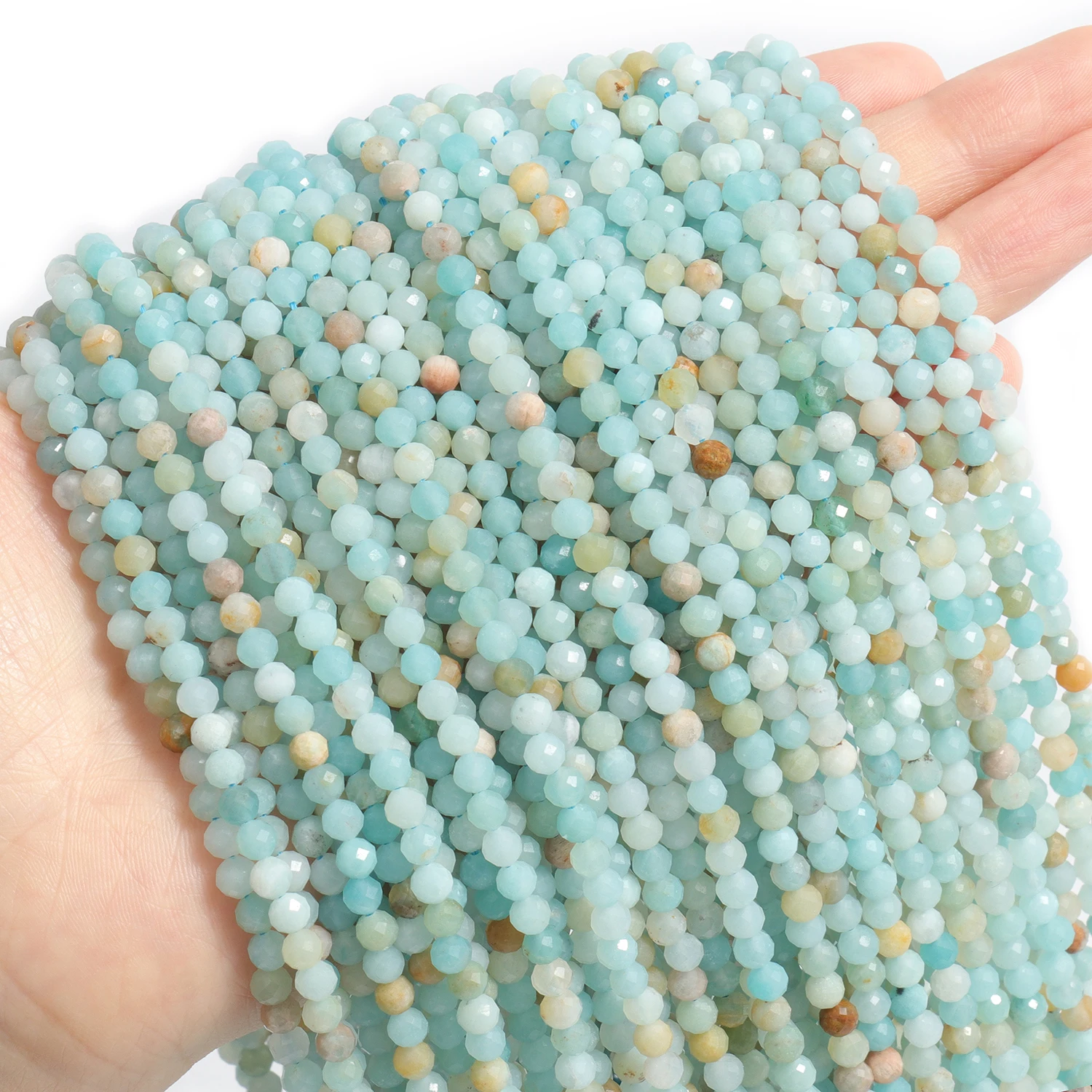 2 3 4mm 15" natürliche afrikanische Smaragdperle kleine facettierte Steine runde lose Steinperlen für DIY Armband Halskette Schmuckherstellung – Detail 18