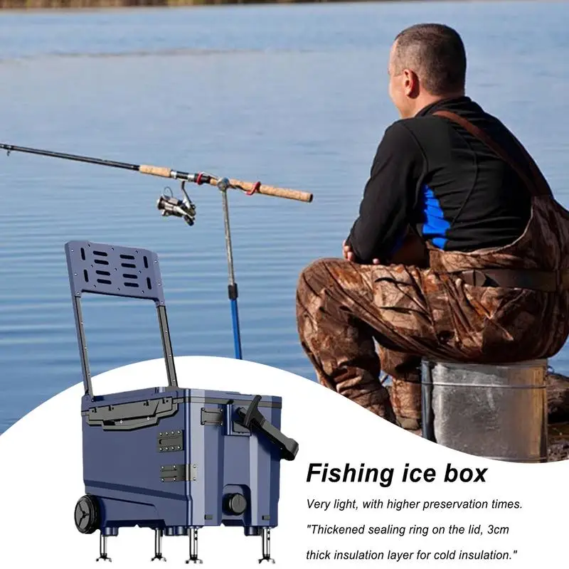 Imagem -03 - Pesca Tackle Box com Alça de Plástico Fishing Cooler Box Organizador Ajustável Multifuncional para Caminhadas 32l