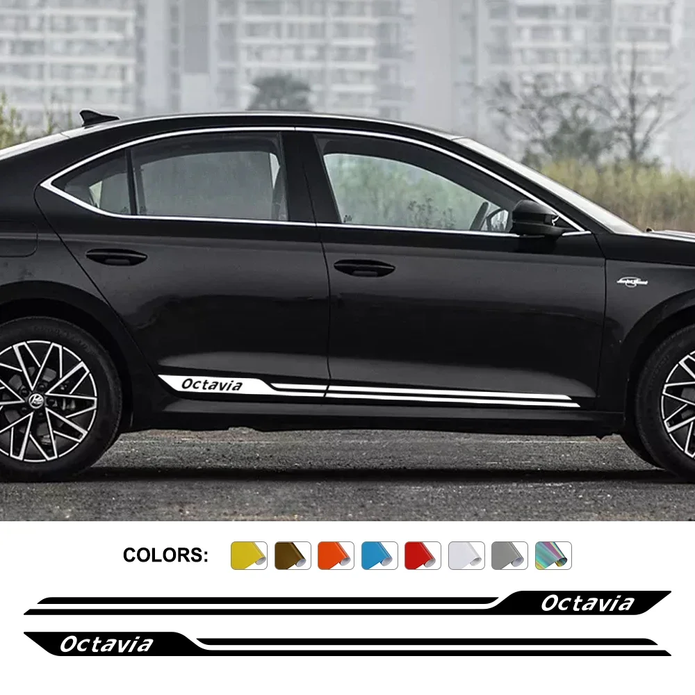 

Наклейка на боковую дверь автомобиля для Skoda Octavia A5 A7 2 3 Combi VRS MK2 MK3 MK4 A8 A4 Tour RS, виниловая декоративная наклейка, аксессуары для автотюнинга