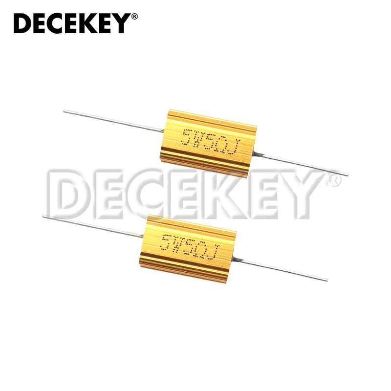 2PCS 5W Aluminum Power Metal Shell Case Wirewound Resistor 0.1 ~ 15K 0.5 1 2 5 6 8 10 50 100 200 300 1K 10K ohm RX24 Resistance