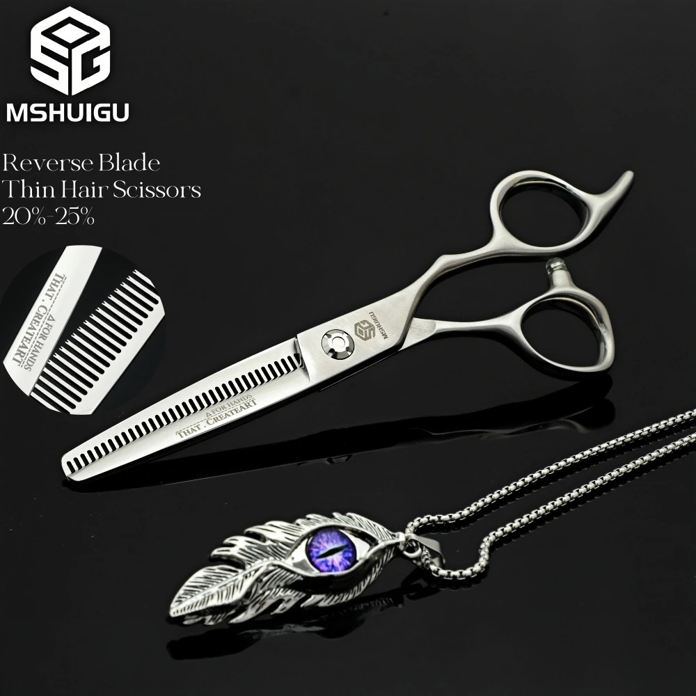 

MSHUIGU Professional Barber Thin Hair Scissors with opposite Teeth Direction Hairdressing Tool for Home And Salon Use