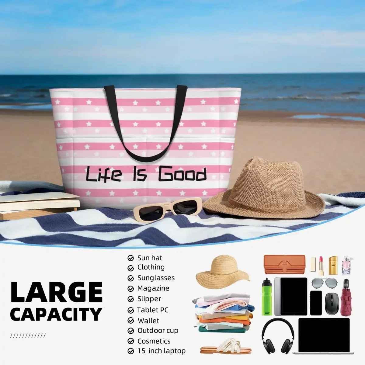 Liebesleben große Sommer Strand tasche ideal für Strand, Reisen & Camping