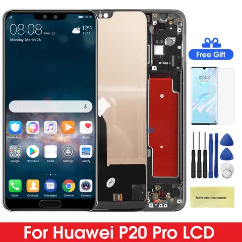 Screen for Huawei P20 Pro CLT-L09 CLT-L29 Lcd Display Touch Screen Digitizer Assembly with Frame for Huawei P20 Pro Replacement