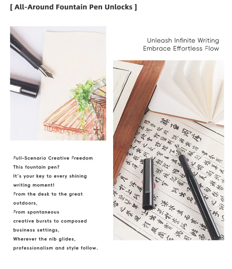Neue 4 Nib Kalligraphie Brunnen Stift Verlängern Halter mit 3Pcs Tinte für Schreiben Kugelschreiber Patrone Geschenk Box Büro Schreibwaren liefert – Detail 4