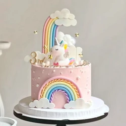Rainbow Unicorn Themed Star Cloud Cake Decor Birthday Party Supplies Baby Shower 1st Birthday Party Cake Decoratings Kids Gifts