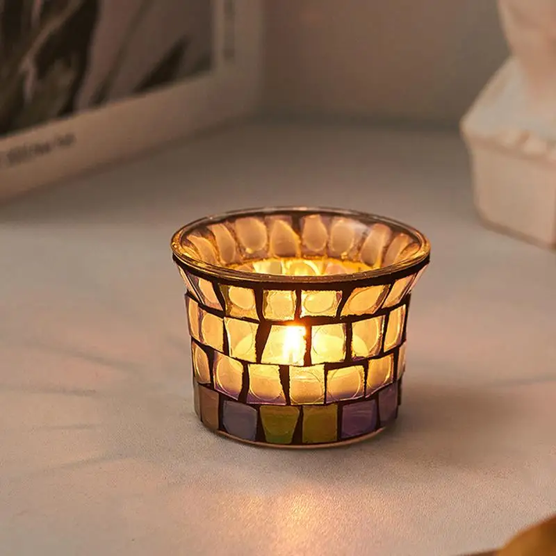 

Tea Light Candle Holders Vintage Candlestick Holder Elegant Glass Decor Candlestick Stand For Bedroom Dining Room Restaurant