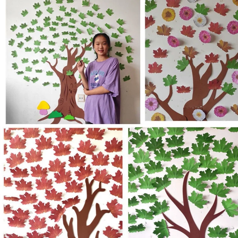 Wall Decoration Stickers Ancient Poetry Tree Wall Stickers Write Wishes Wishing Tree Trunk Green Leaves Encouragement Goals Grow