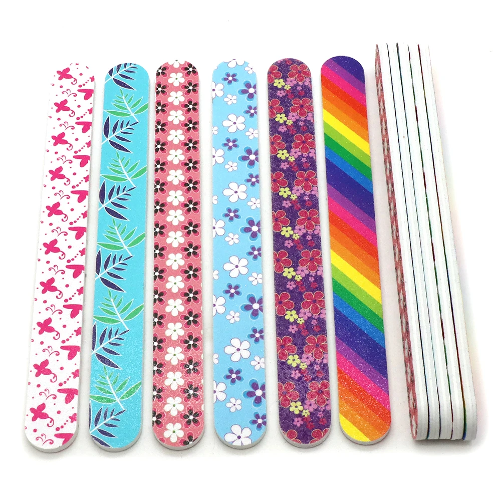 

100Pcs/Lot Double Head Round Nail Files 180/180 Grit Emery Board Nails File Straight Shape Manicure Pedicure Tool for Nail Care