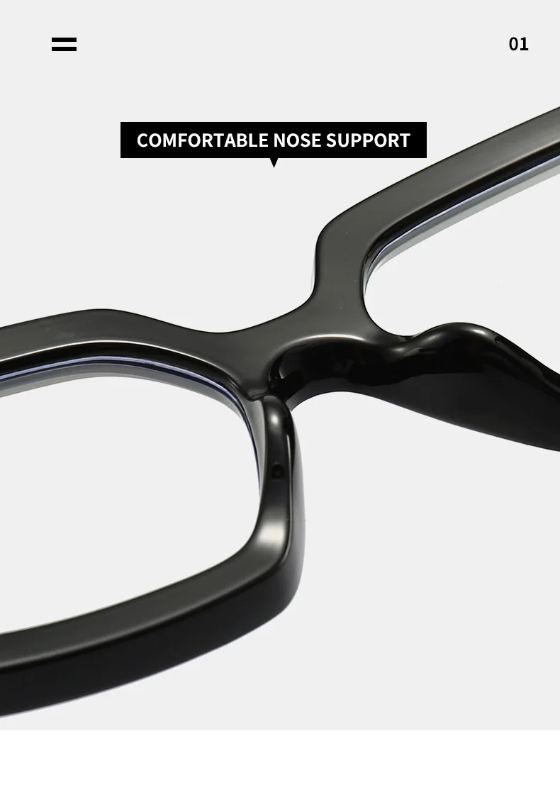 Dicken Rahmen übergroße quadratische Brille für Frauen Mode optische klare transparente Linse Brillen Computer schwarze Brille Retro – Detail 23