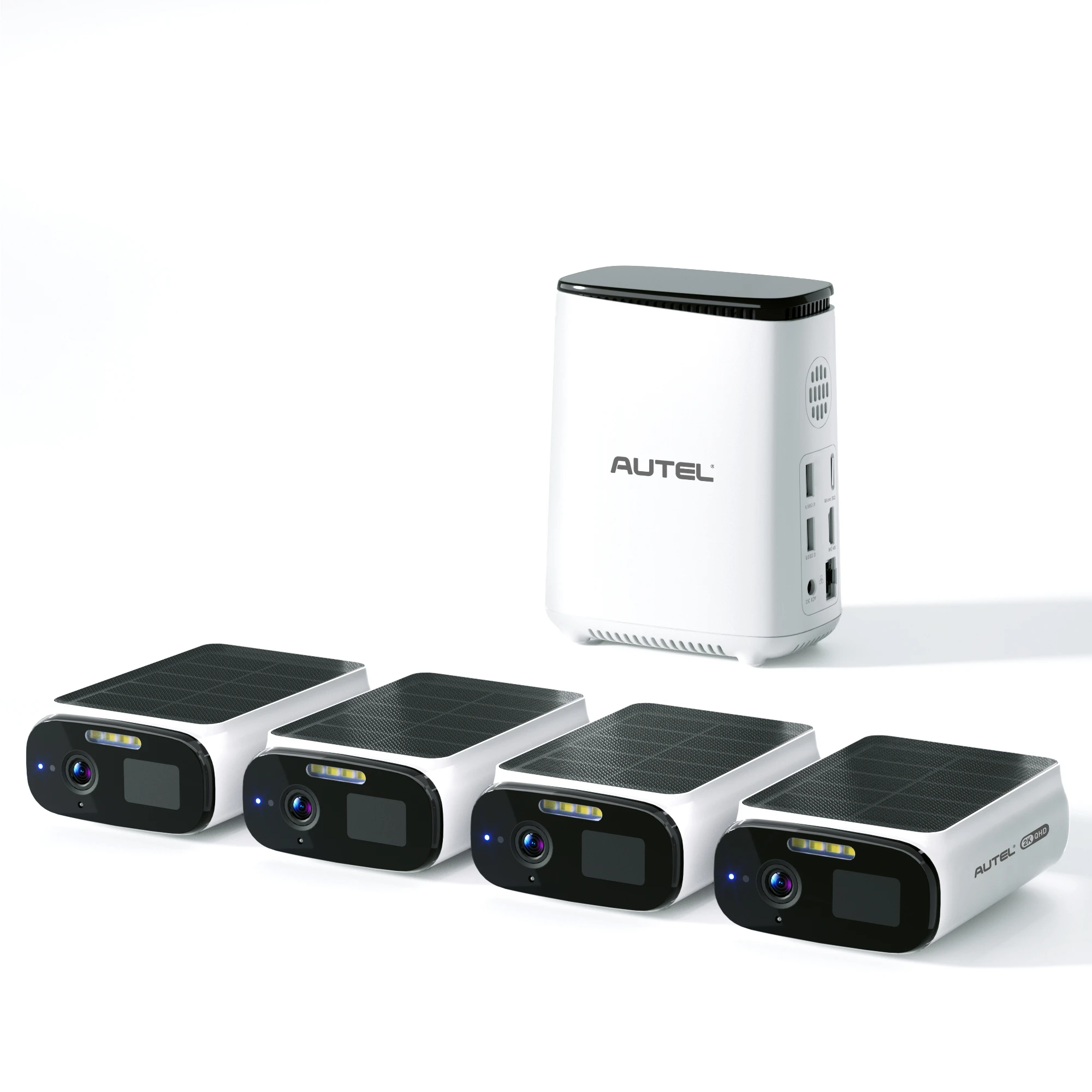 

Комплект Autel с 4 камерами, уличные беспроводные камеры видеонаблюдения на солнечной энергии для дома, 2K AI с датчиком CCD и опциями хранения карт памяти