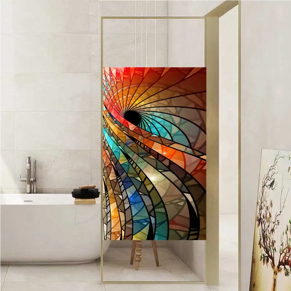 Window Film Privacy Stained Glass Sticker Heat Insulation and UV Blocking Non-Adhesive sticker High Quality Window Decoration