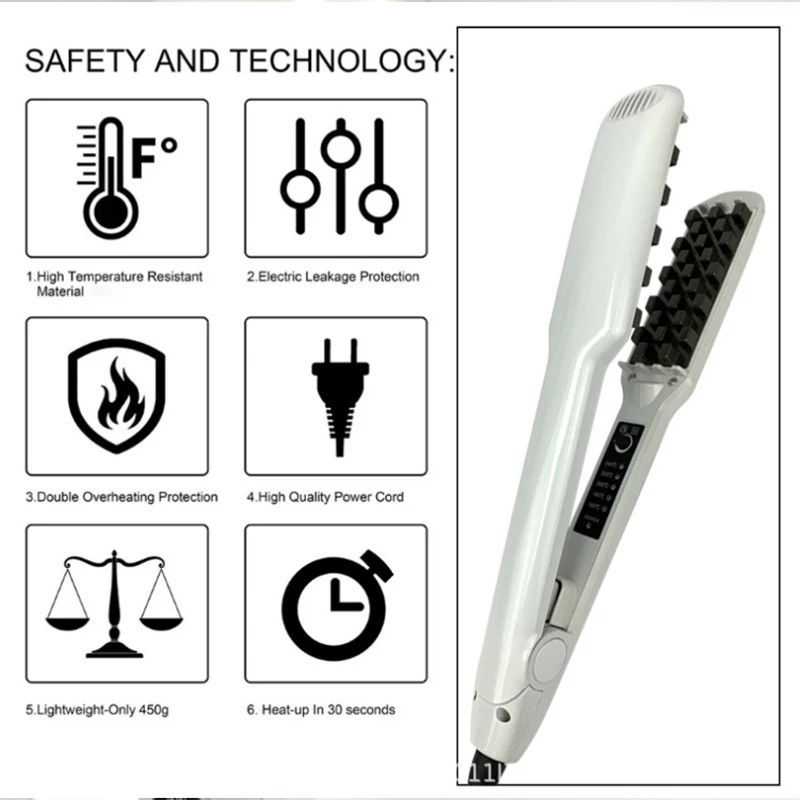 Haar Eisen Keramik 3D Grid Haar Crimper Professionelle Volumizing Curling Eisen Mais Dauerwelle Flauschigen Schiene Flache Eisen Haar Styling Werkzeuge – Detail 10