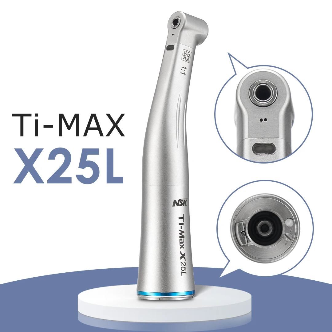 NSK Ti-MAX X25L Dental 1:1 Direct Drive Speed Fiber Optic Spray Air On/Off Switch Dentistry Low Speed Handpiece Fit E Type Motor