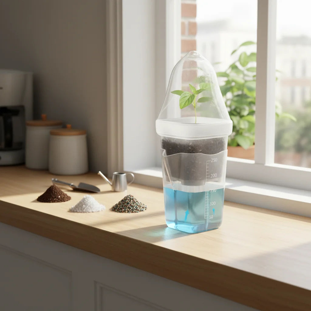 

Квадратный лоток для рассады суккулентов с разделением на сухую и влажную зоны и системой автоматического полива