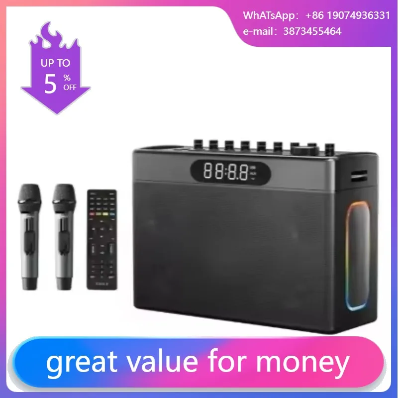 

S1127 PLUS 300W Karaoke Machine Outdoor Portable Speaker With 2 Wireless Microphones Supports AUX MIC OTG Live for Party