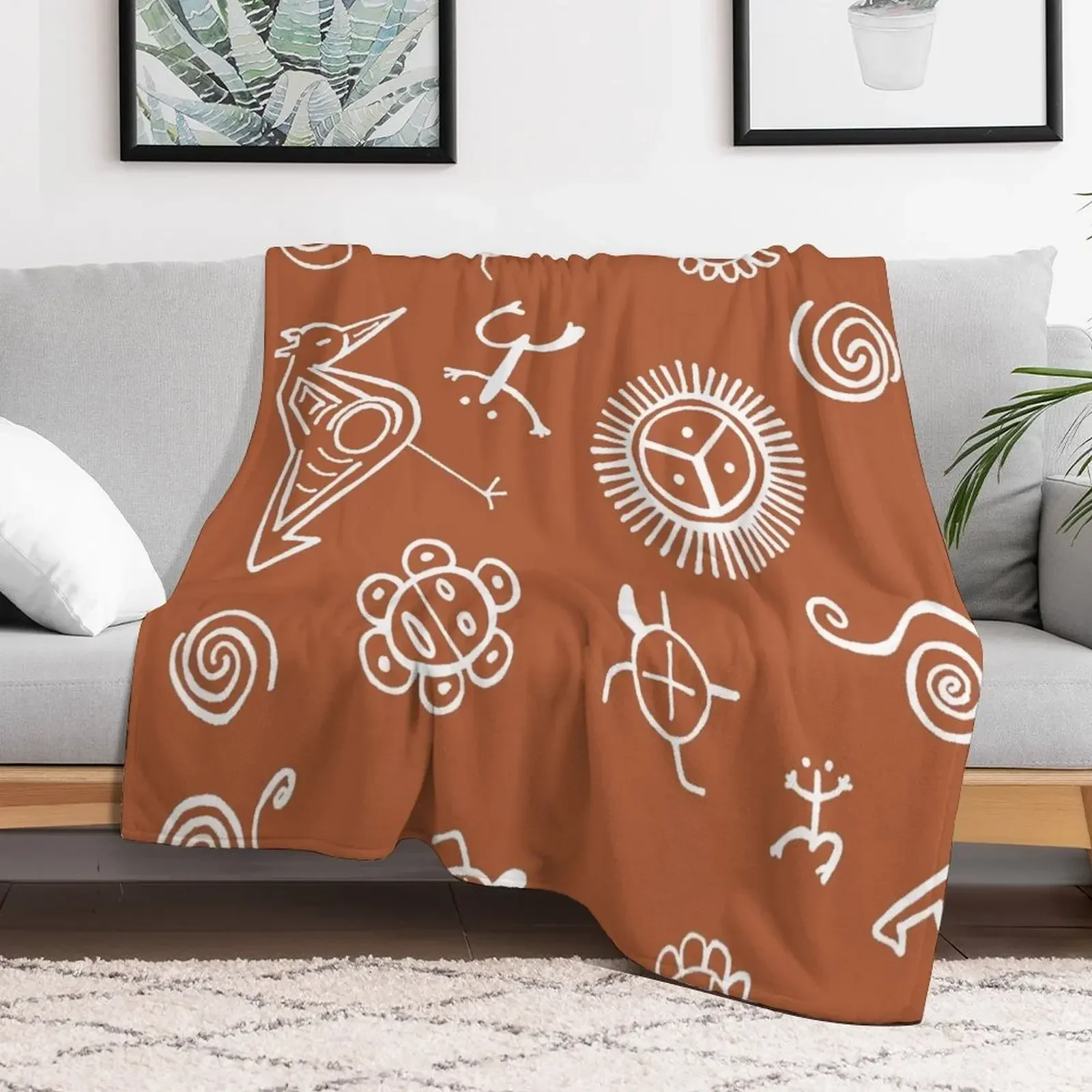 Taino Pattern Throw Blanket Beach Tourist Furrys Blankets