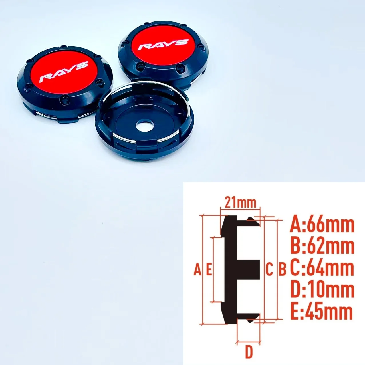 4PCS/lot 3D 66MM RAYS Car Wheel Center Hub Caps Car Emblem Badge Logo Wheel Center Cap Label Car Styling Accessories