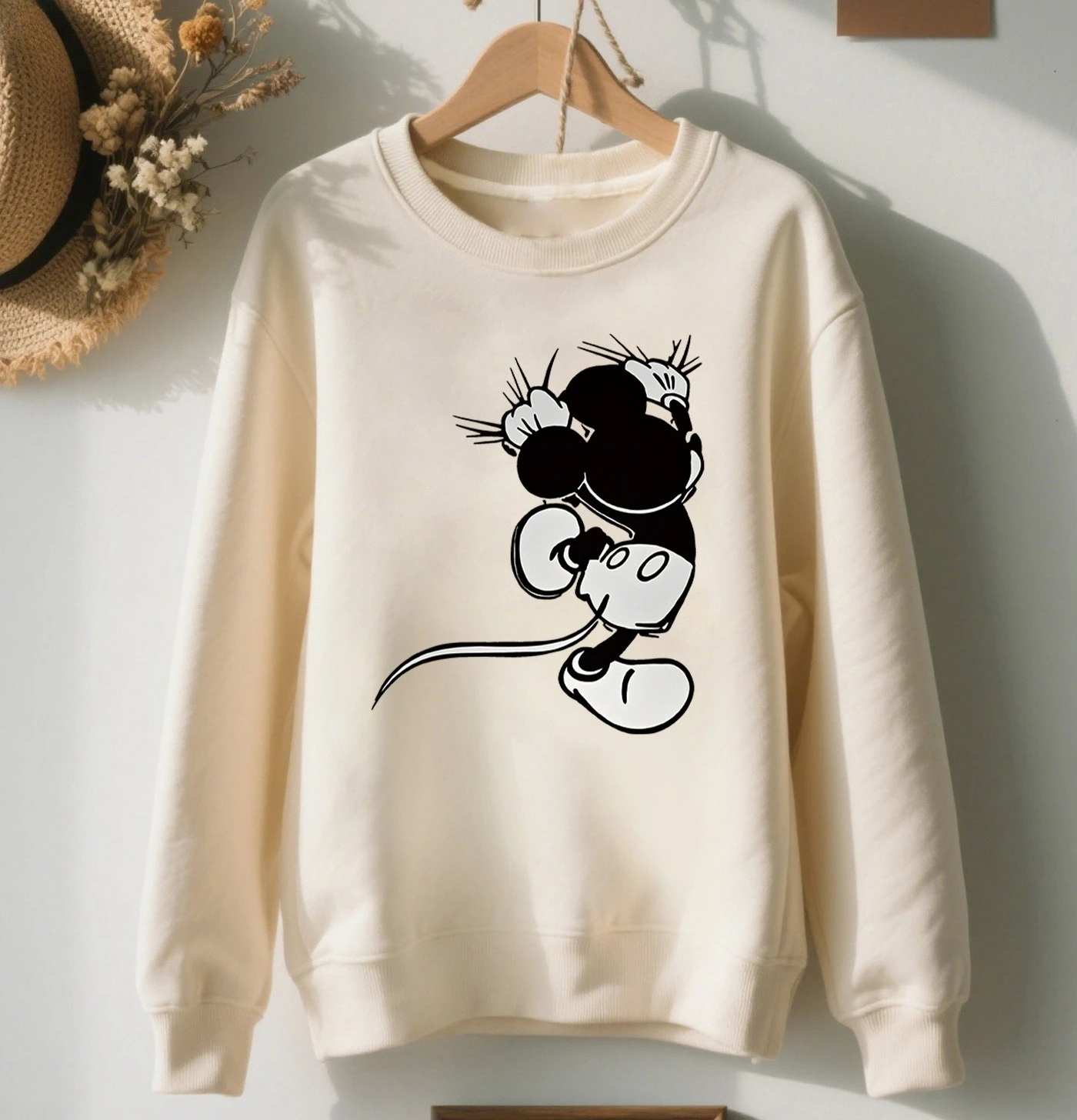 Sudaderas con capucha de Mickey Minnie Mouse de Disney para mujer, sudadera Unisex para parejas, jersey de lana para otoño e invierno, ropa con capucha de gran tamaño