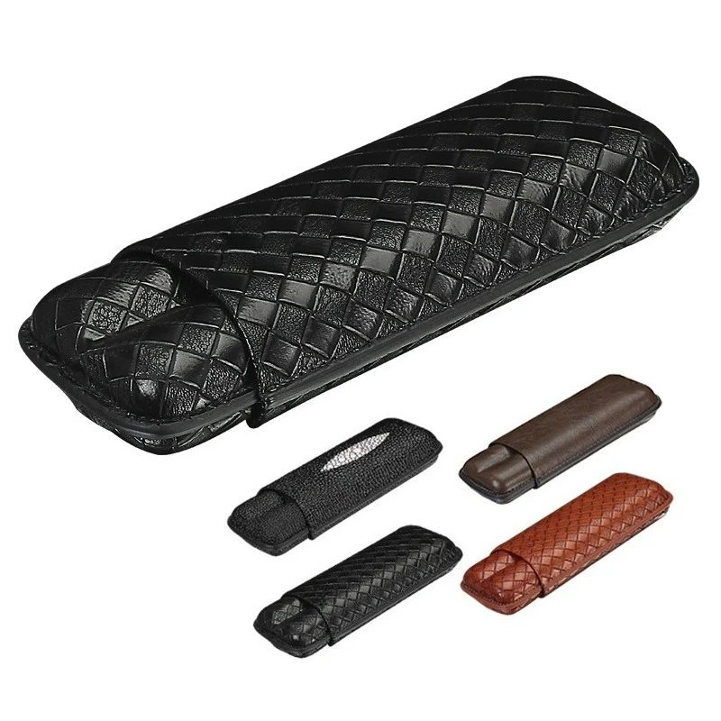 

Новый портативный кубинский кожаный чехол для сигар, 2 шт., хьюмидор, дорожная коробка для сигар, кобура, кольцо, диаметр 25 мм, держатель для сигар, мужские подарки