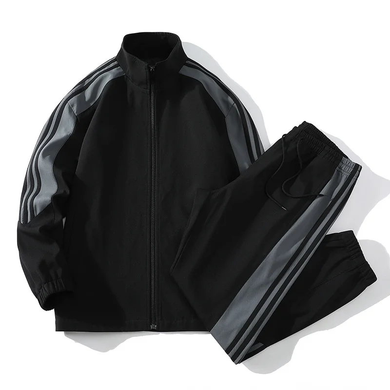 Casual Sports Jacket Set Men's Spring Autumn New Fashion Trendy Long Pants Handsome Trend Outerwear Polyester Blend Fabric