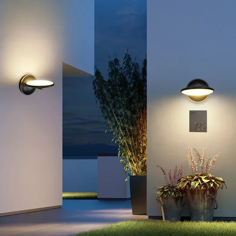 Outdoor Wall Lamp Modern Simple Garden Light Waterproof Rotated Roundess Bedside Living Room Decor Corridor Courtyard LED Lights