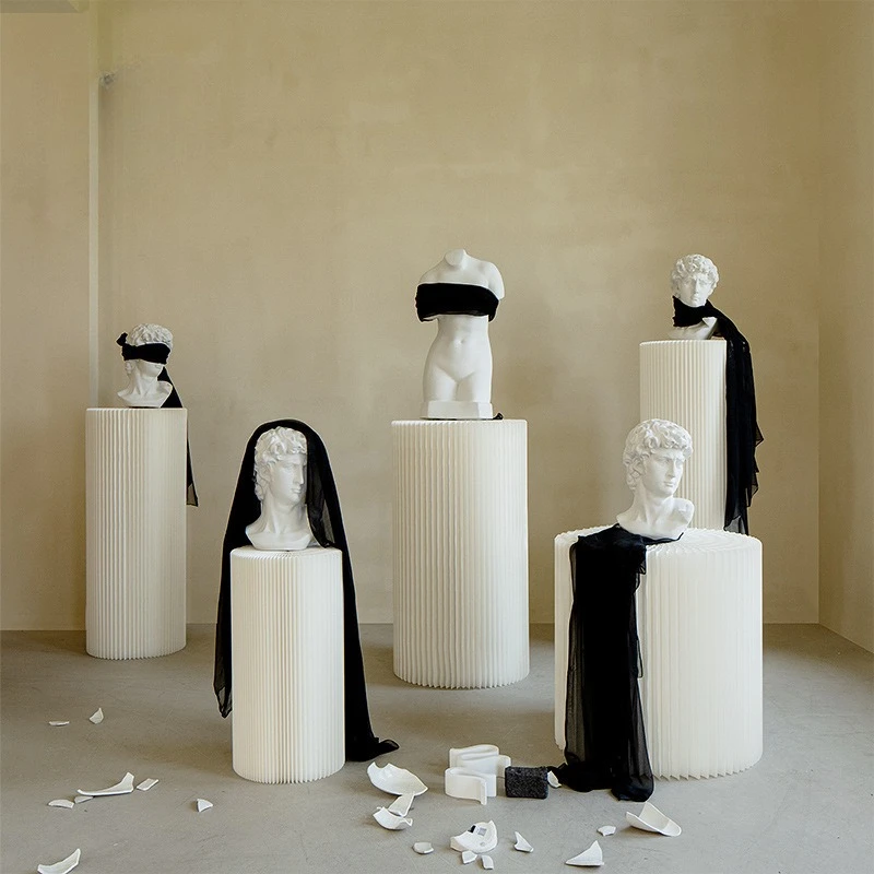 

Цилиндрический дисплей Стол Окно Стенд Дисплей Украшение Тайчжун Остров Пол Высокий и Низкий