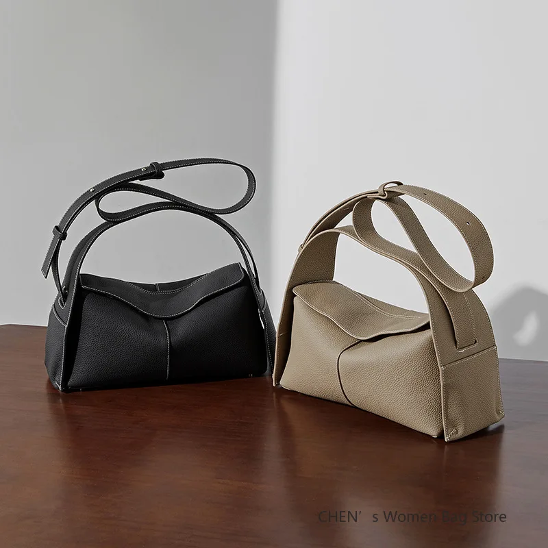 

2025 New Eaves Ear Hanging Series Leather Small Medium Versatile Mini Handheld Crossbody Bag for Women Сумки Женские Брендовые